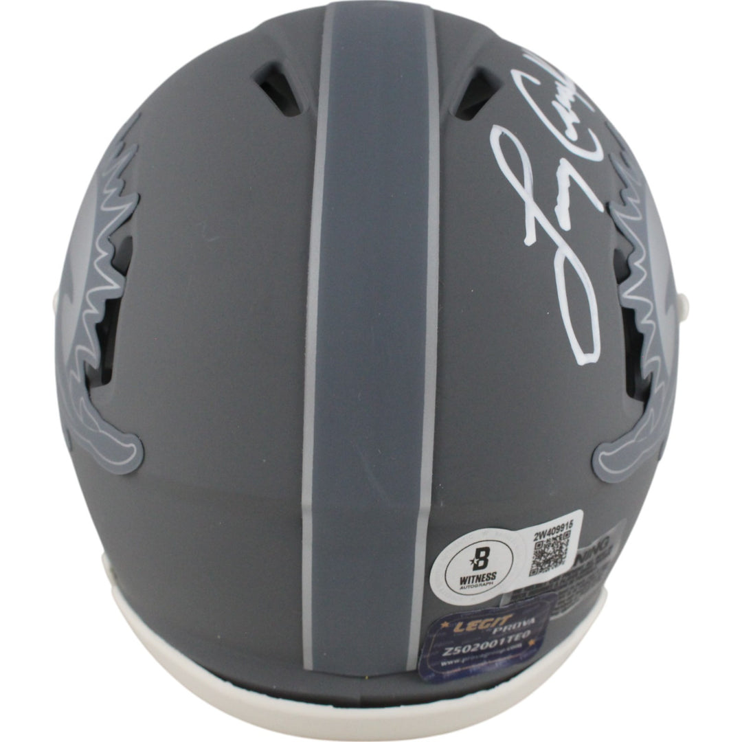 Larry Csonka Autographed Miami Dolphins Slate Mini Helmet Beckett Witness 49221