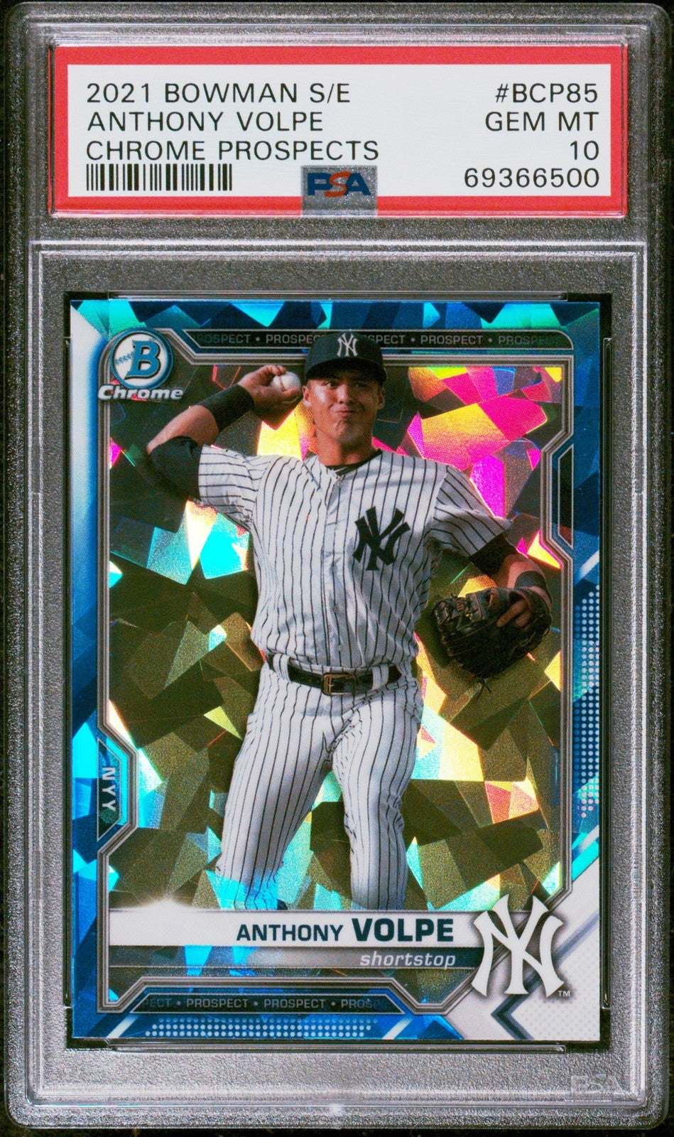 Graded 2021 Bowman Sapphire Ed Anthony Volpe #BCP85 Chrome Card PSA 10