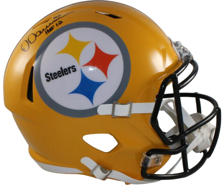Dermontti Dawson Autographed Pittsburgh Steelers F/S Gold Helmet Beckett W 55390