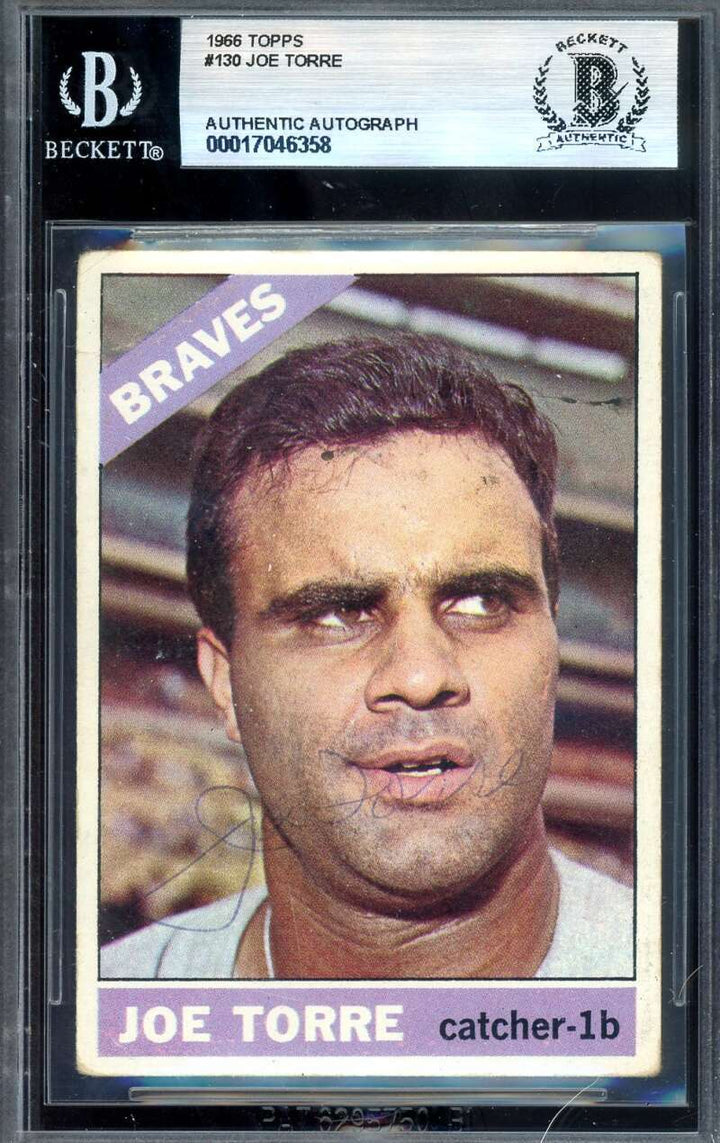 Joe Torre Beckett BAS Vintage Signed 1966 Topps Autograph