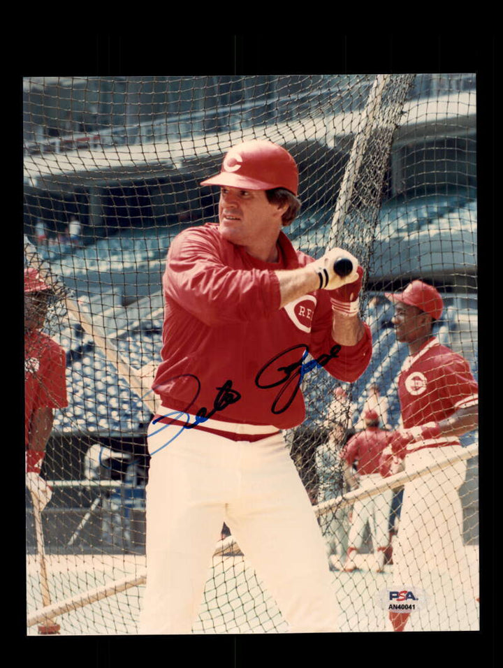 Pete Rose PSA DNA Signed  8x10 Photograph Autograph Reds