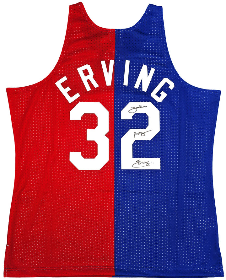 Nets Julius "Dr. J" Erving Auto Red & Blue M&N 1973 HWC Swingman Jersey Size XL