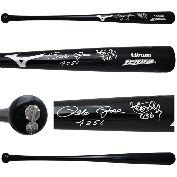 Ichiro Suzuki Pete Rose Auto Black Mizuno Player Model Bat Mariners Hits PR Holo
