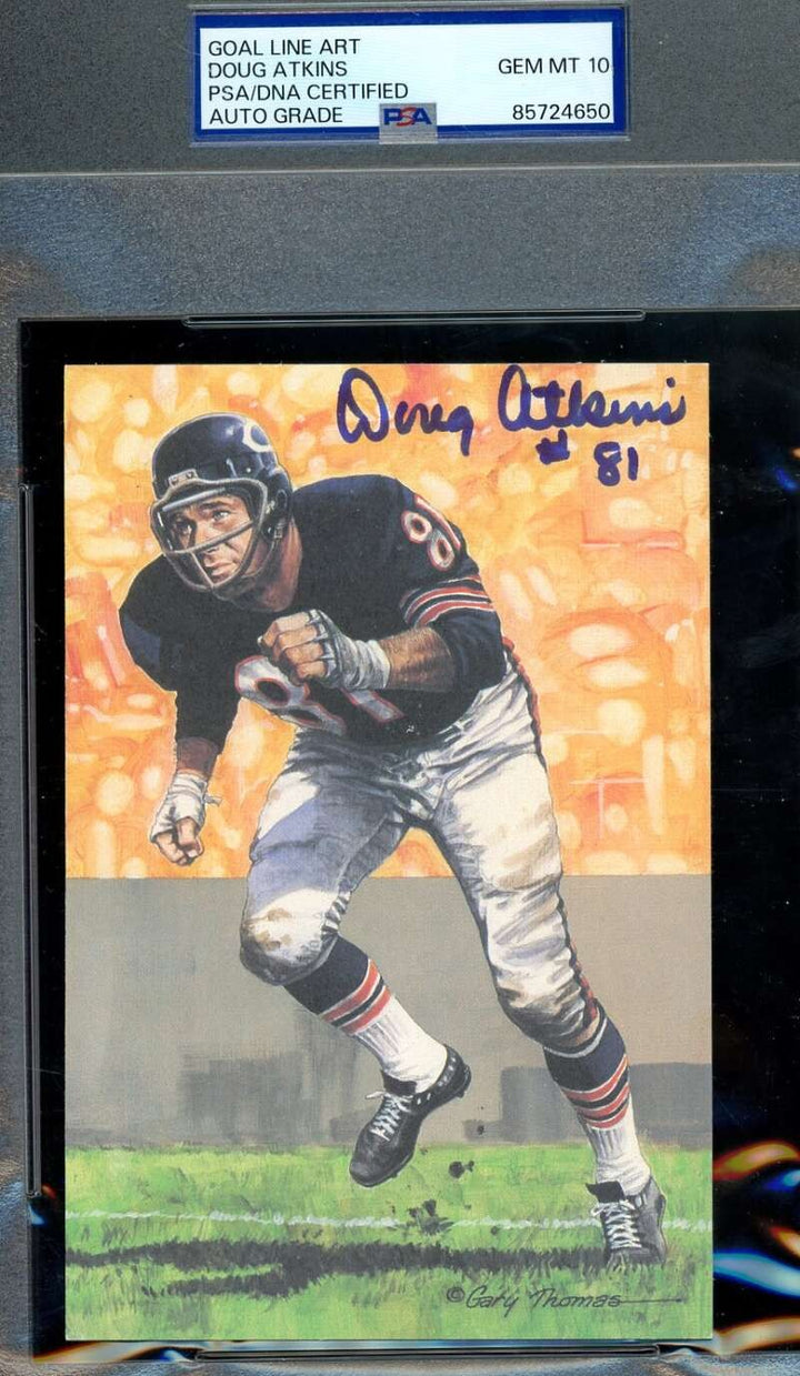 Doug Atkins Gem Mint 10 PSA DNA Signed Goal Line Art Card GLAC Autograph