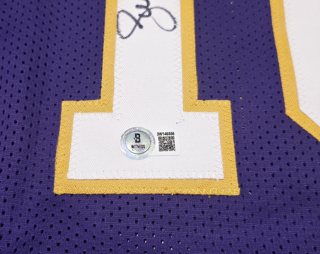Los Angeles Lakers Steve Nash Autographed Signed Purple Stat Jersey Beckett Wit