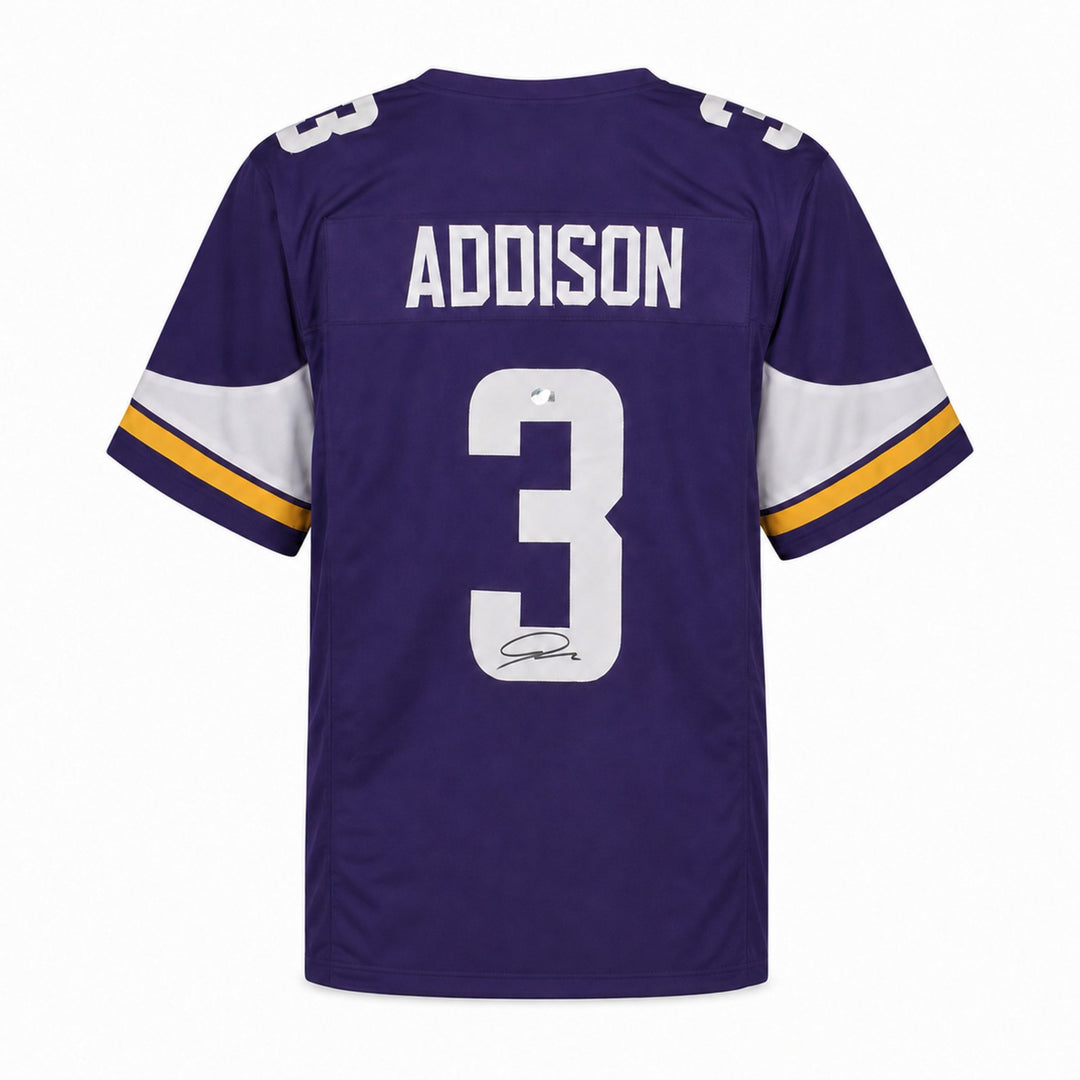Minnesota Vikings Jordan Addison Signed Purple Jersey Beckett BAS QR