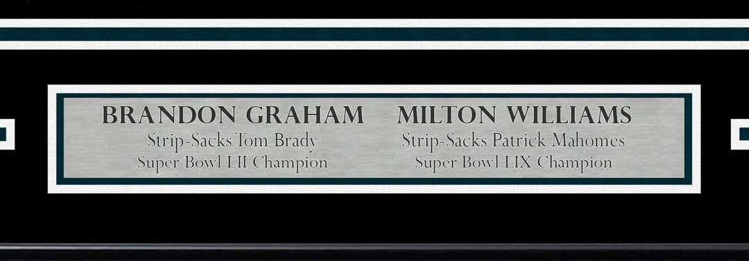 Brandon Graham & Milton Williams Signed 16x20 Photo Eagles SB Strip BAS Witness