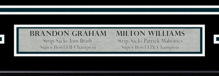 Brandon Graham & Milton Williams Signed 16x20 Photo Eagles SB Strip BAS Witness