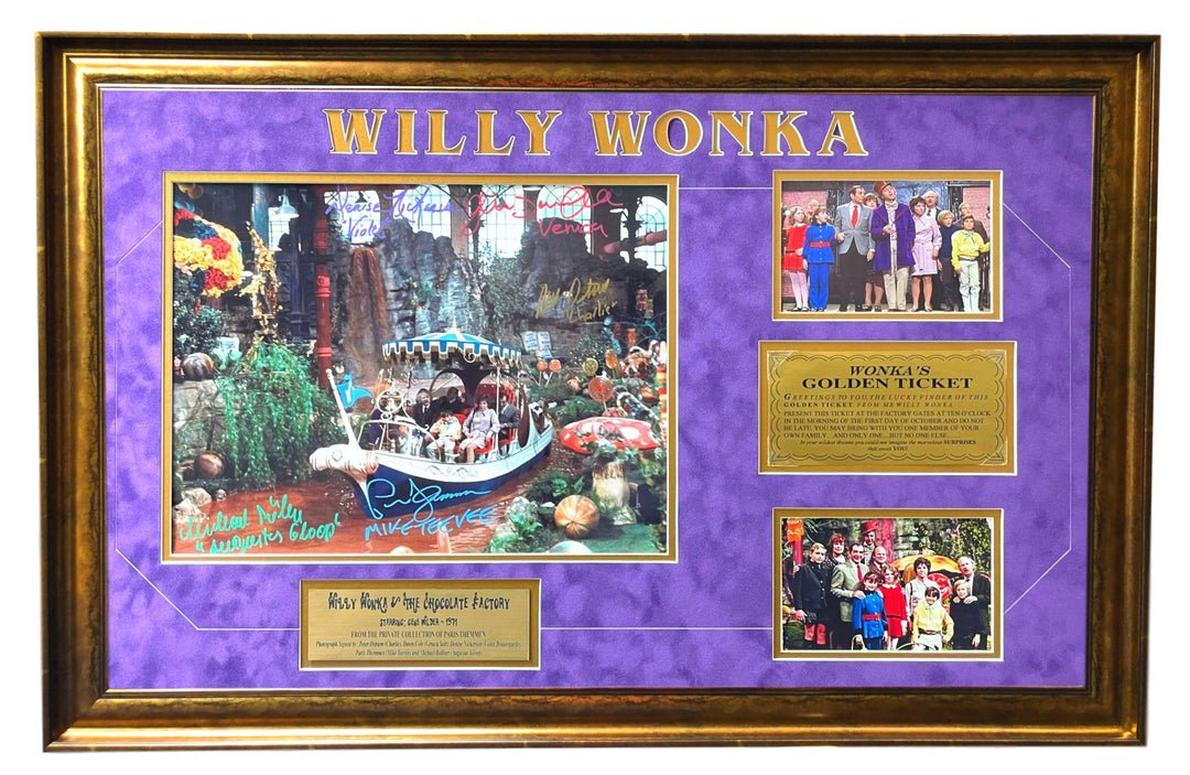 Willy Wonka Kids x5 Signed Framed 11x14 Photo Golden Ticket Themmen COA Auto