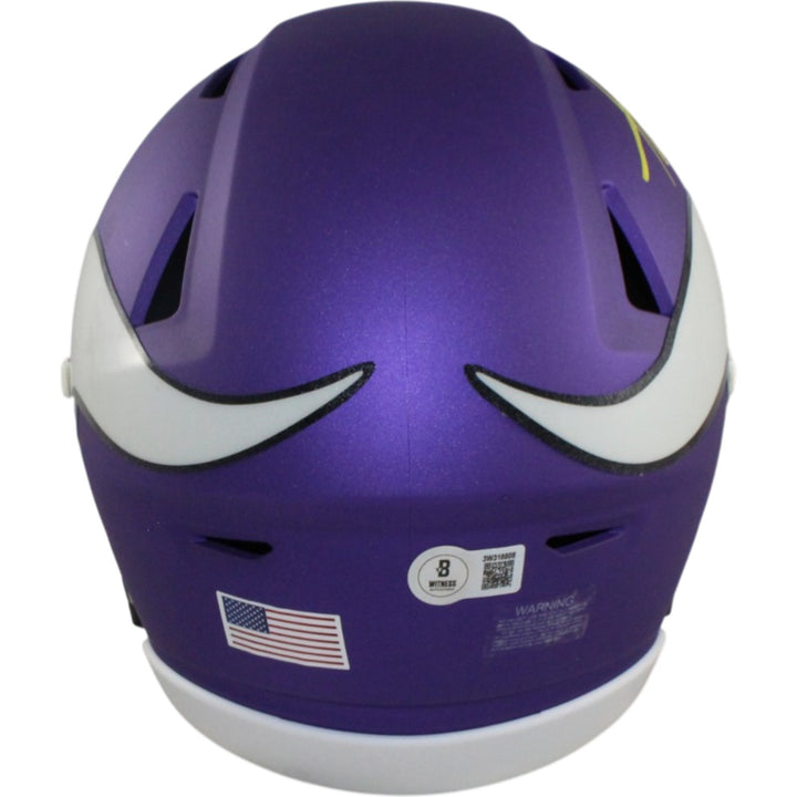 Adrian Peterson Autographed Minnesota Vikings Mid-Size Midi Helmet Beckett 55273