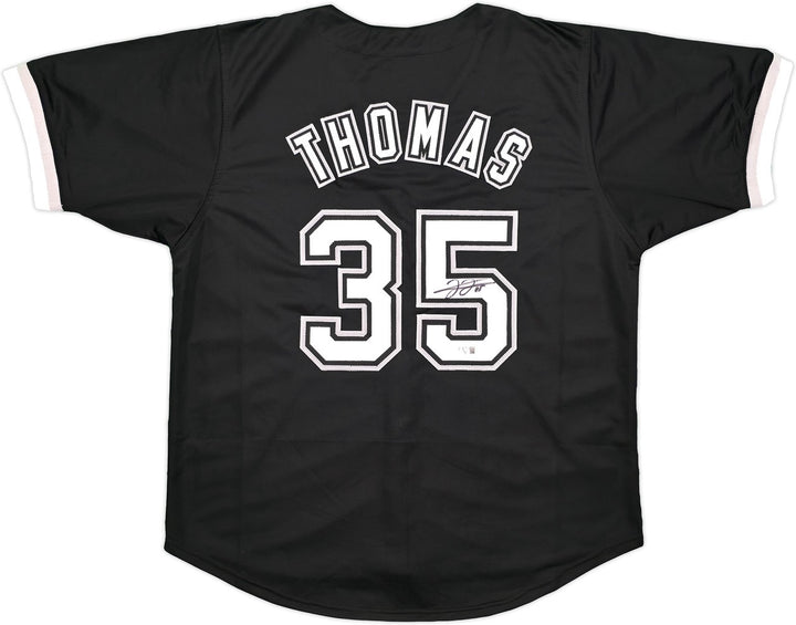 Chicago White Sox Frank Thomas Signed Black Jersey Beckett Witness
