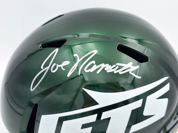 Joe Namath Signed Jets 2024 Green Full Size Speed Replica Helmet PSA/DNA