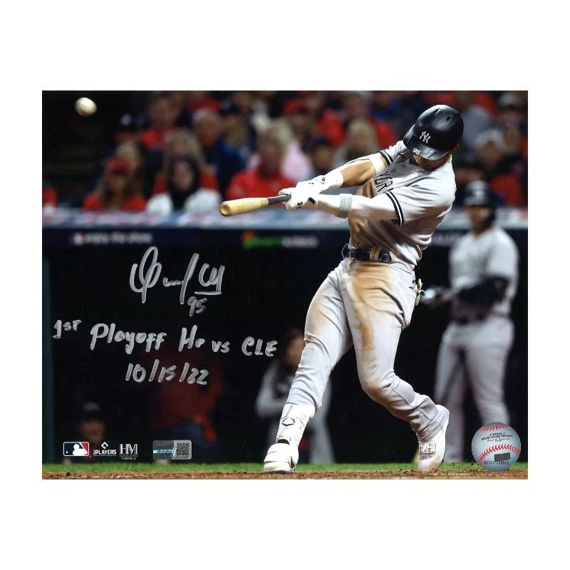Oswaldo Cabrera New York Yankees Autographed 8x10 Photo Inscribed "1st Playoff HR" (CX Auth)