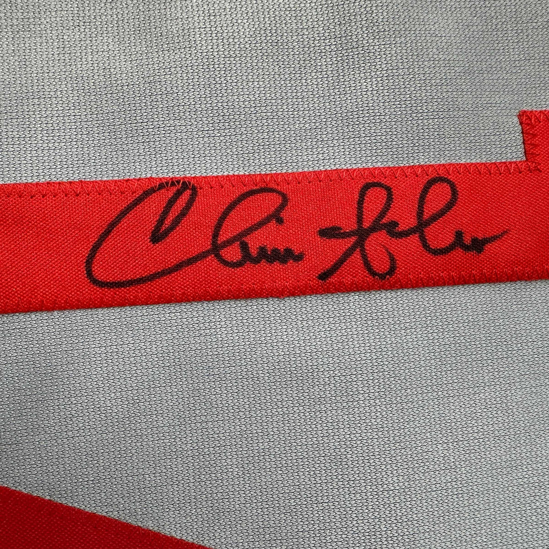 Autographed/Signed Chris Sabo Cincinnati Grey Baseball Jersey JSA COA