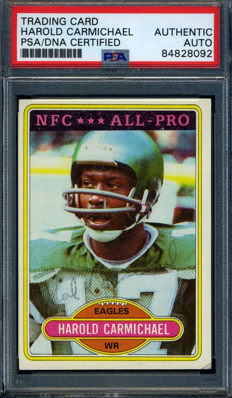 Harold Carmichael PSA DNA Signed 1980 Topps Autograph