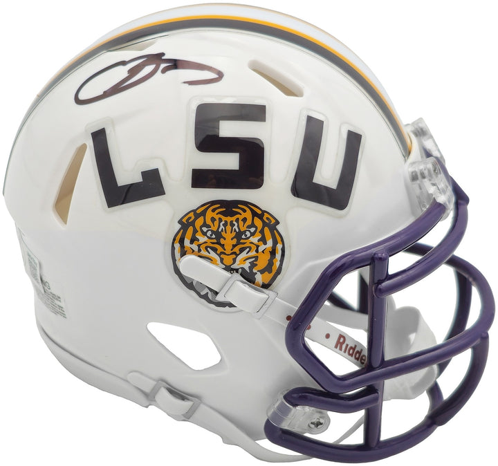 Odell Beckham Jr. Auto Signed LSU Tigers White Speed Mini Helmet Beckett Witness