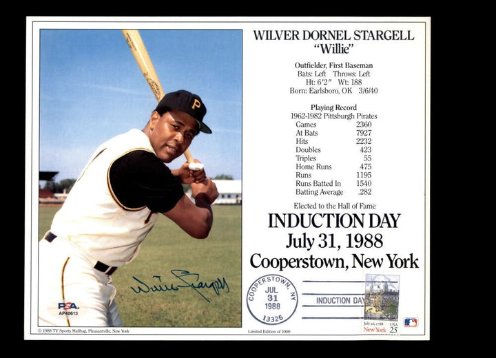 Willie Stargell PSA DNA Coa Autographed 8x10 Photo Signed Pirates
