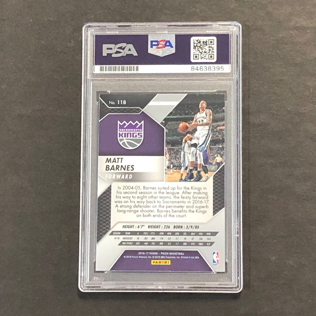 2016-17 Panini Prizm #118 Matt Barnes Signed Card AUTO PSA Slabbed Kings