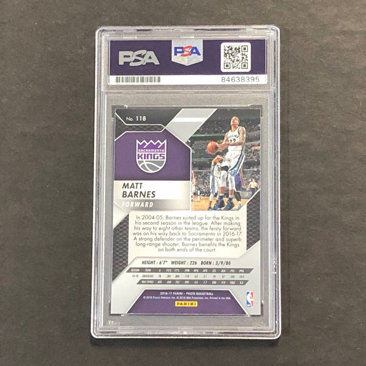 2016-17 Panini Prizm #118 Matt Barnes Signed Card AUTO PSA Slabbed Kings