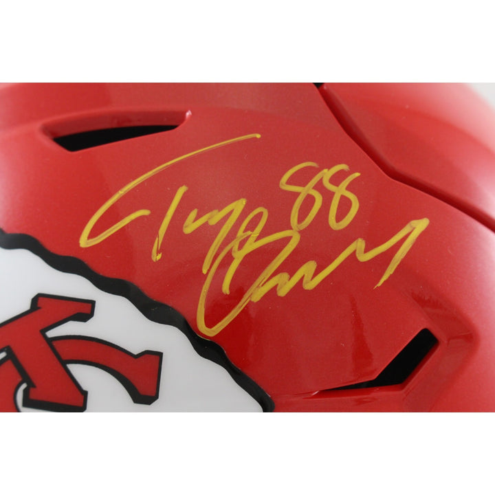Tony Gonzalez Autographed Kansas City Chiefs Mid-Size Midi Helmet Beckett 56413