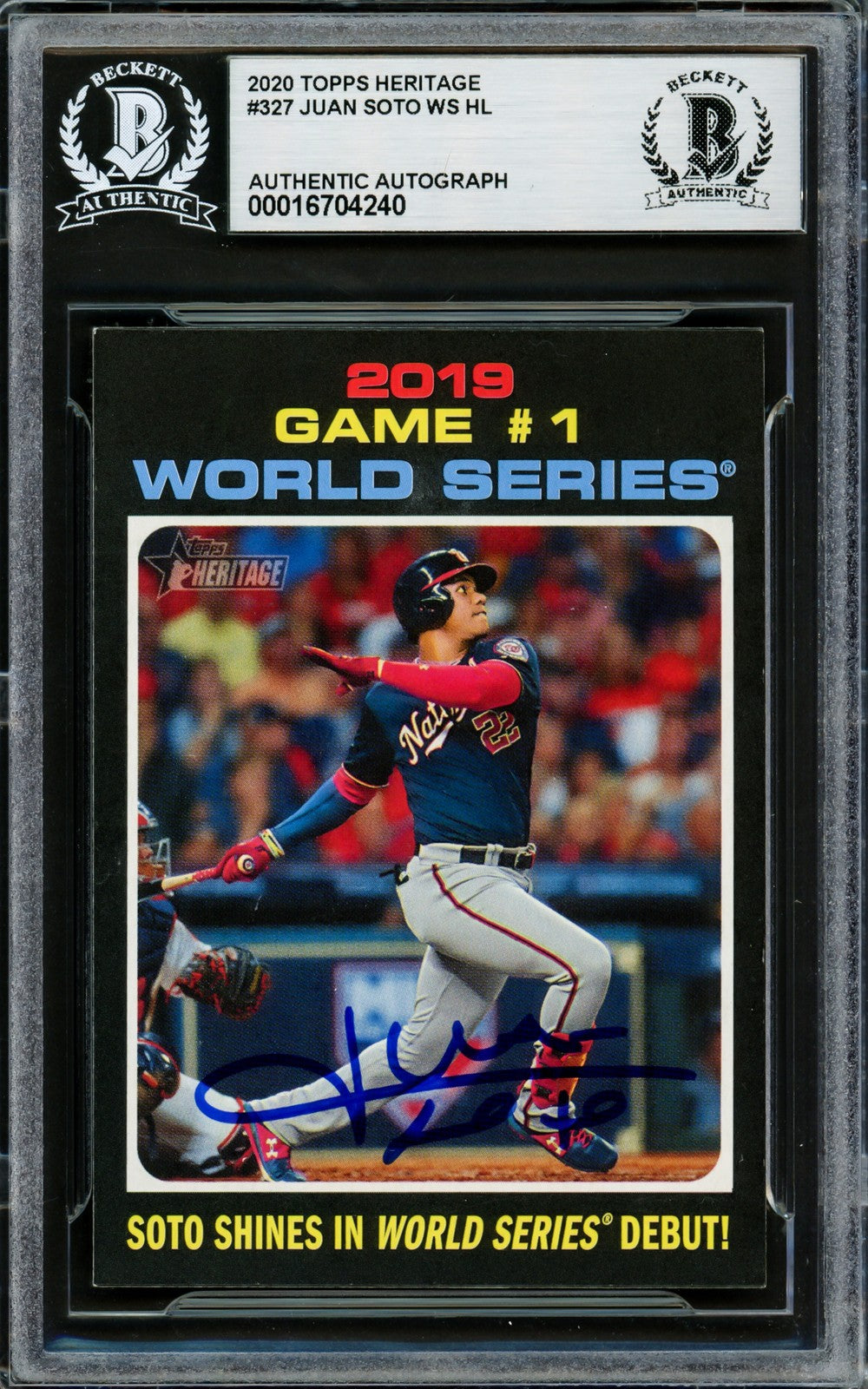 Juan Soto Autographed Signed 2020 Topps Heritage Card 327 New York Mets Beckett