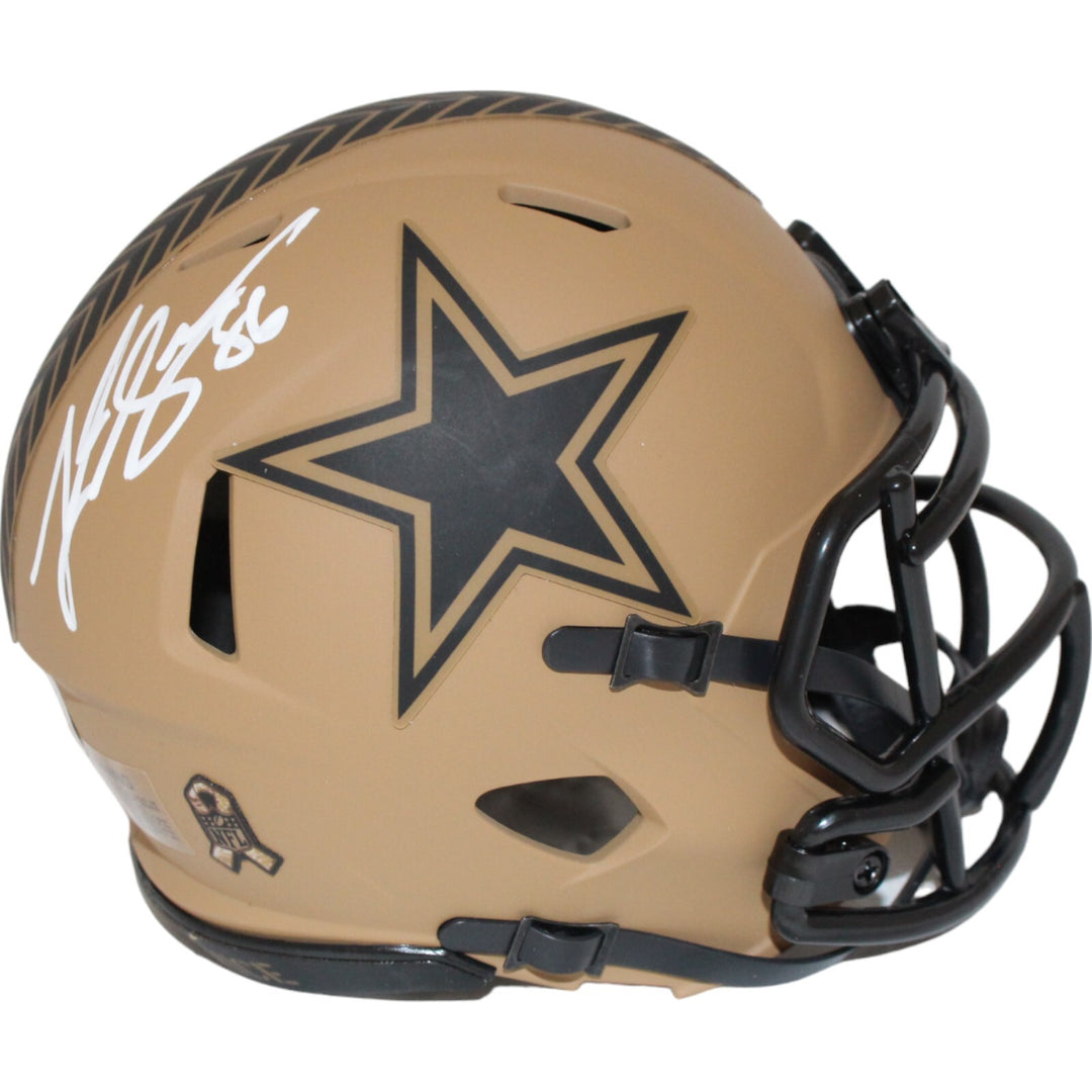 Luke Schoonmaker Signed Dallas Cowboys 23 Salute Mini Helmet Beckett 43116
