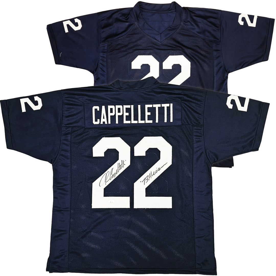Penn State Nittany Lions John Cappelletti Signed Blue Jersey "73 Heisman" JSA