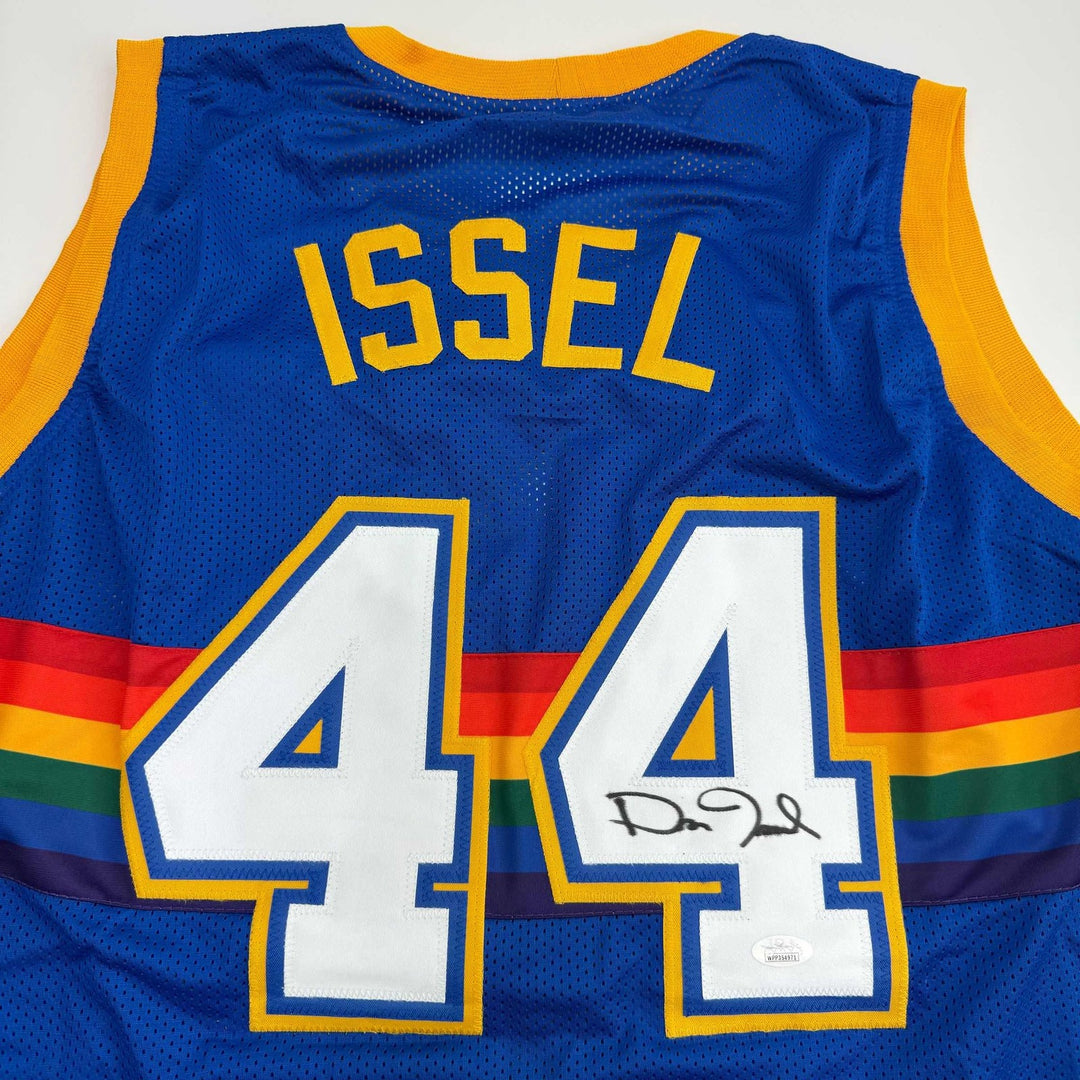 Autographed/Signed Dan Issel Denver Blue Retro Rainbow Jersey JSA COA