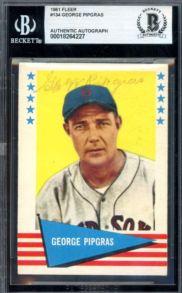 George Pipgras Beckett BAS Signed 1961 Fleer Autographed