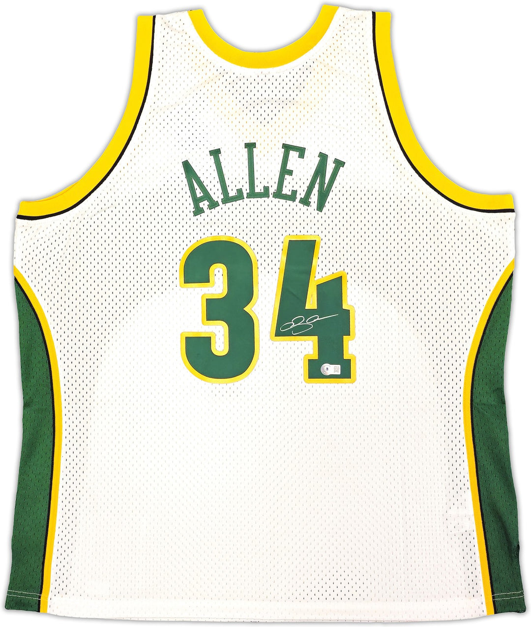 Sonics Ray Allen Auto White Mitchell Ness 06-07 Ray Allen HWC Swingman Jersey 2X