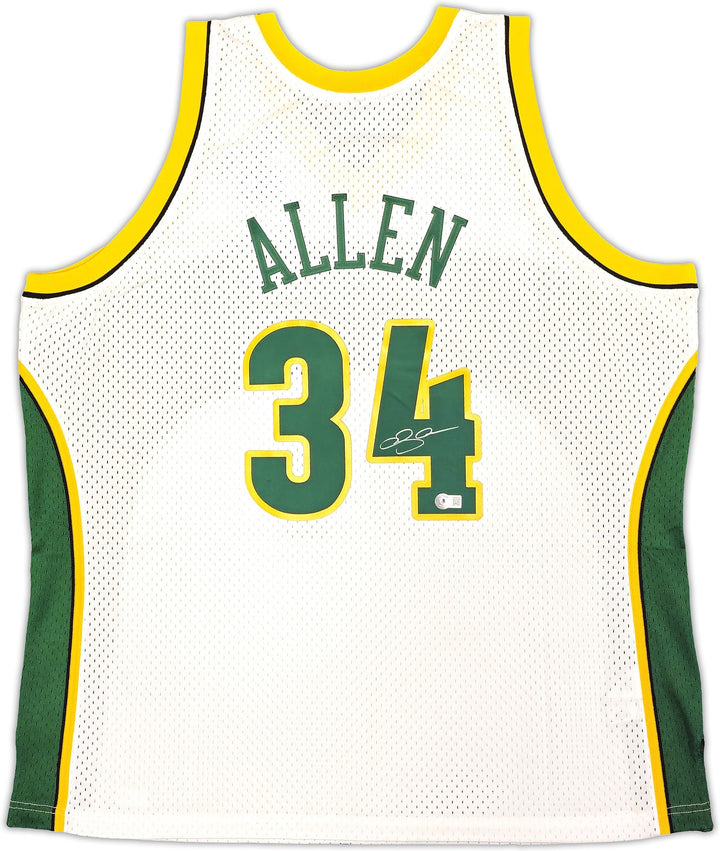 Sonics Ray Allen Auto White Mitchell Ness 06-07 Ray Allen HWC Swingman Jersey 2X