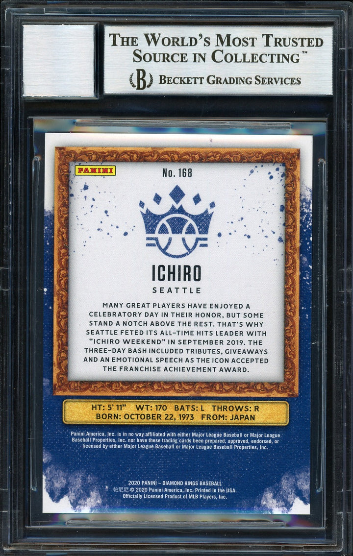 Ichiro Suzuki Auto 2020 Panini Donruss Diamond Kings Plum Frame Card 168 Sig 10