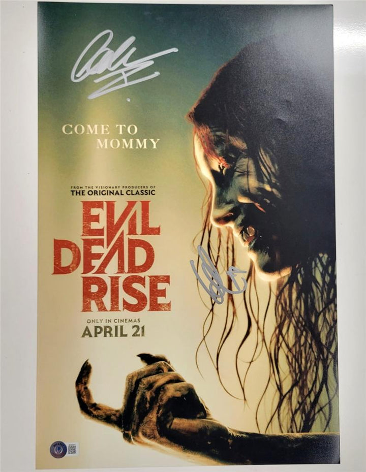 Lee Cronin & Lily Sullivan signed Evil Dead 11x17 photo autograph ~ Beckett BAS