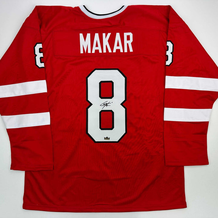 Facsimile Autographed Cale Makar Canada 2025 4 Nations Face-Off Reprint Jersey