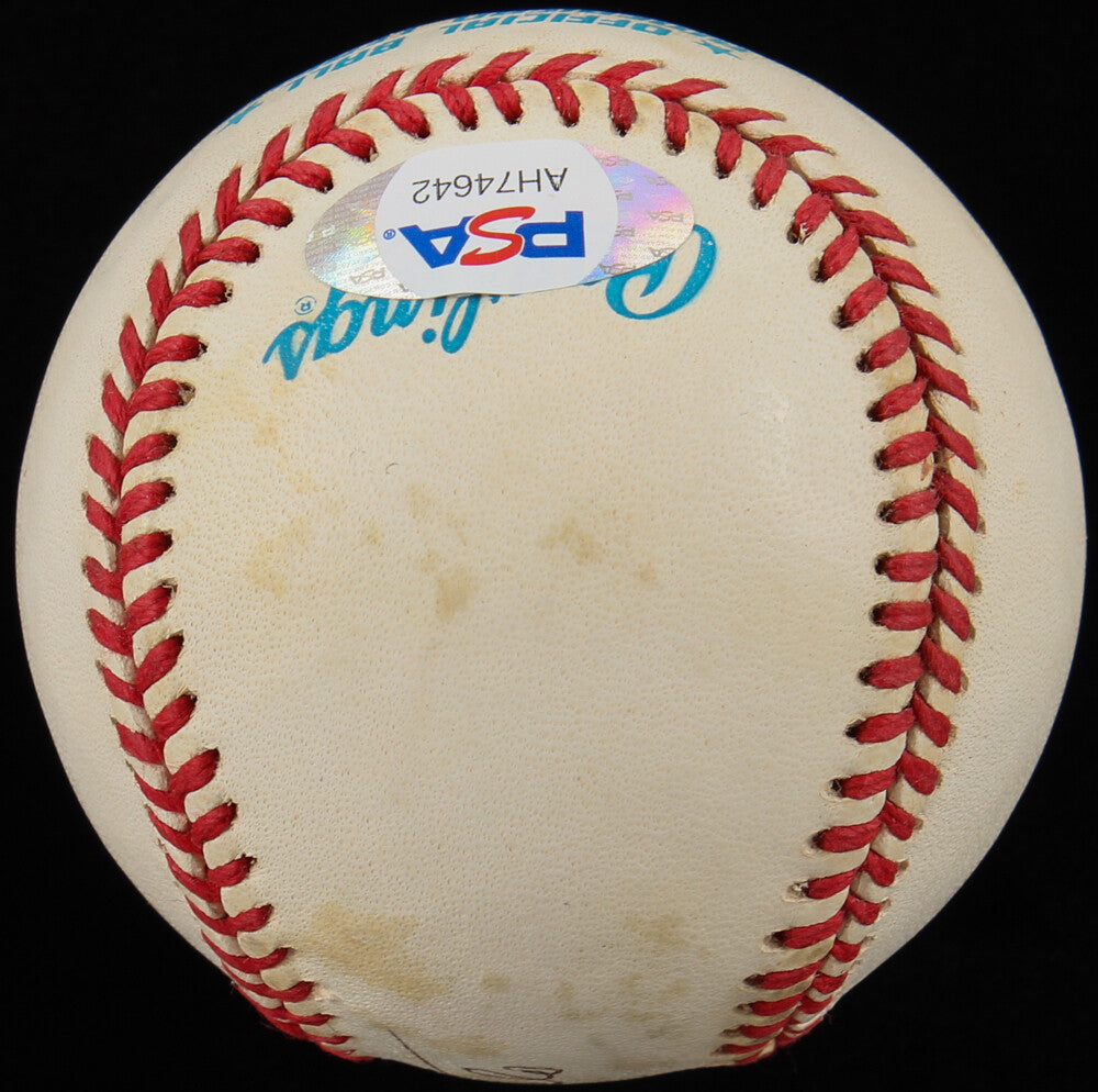 ELMER VALO SIGNED BOBBY BROWN OAL BASEBALL w/ PSA-DNA COA A's YANKEES SENATORS +