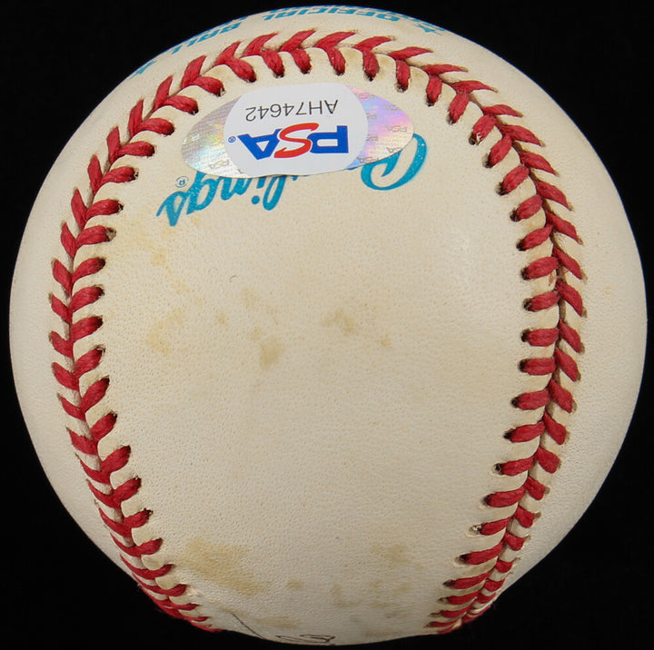 ELMER VALO SIGNED BOBBY BROWN OAL BASEBALL w/ PSA-DNA COA A's YANKEES SENATORS +