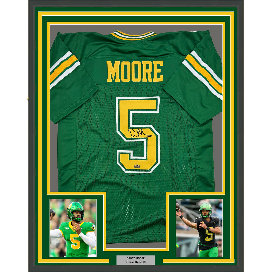 Framed Facsimile Autographed Dante Moore 35x39 Reprint Laser Auto College Jersey