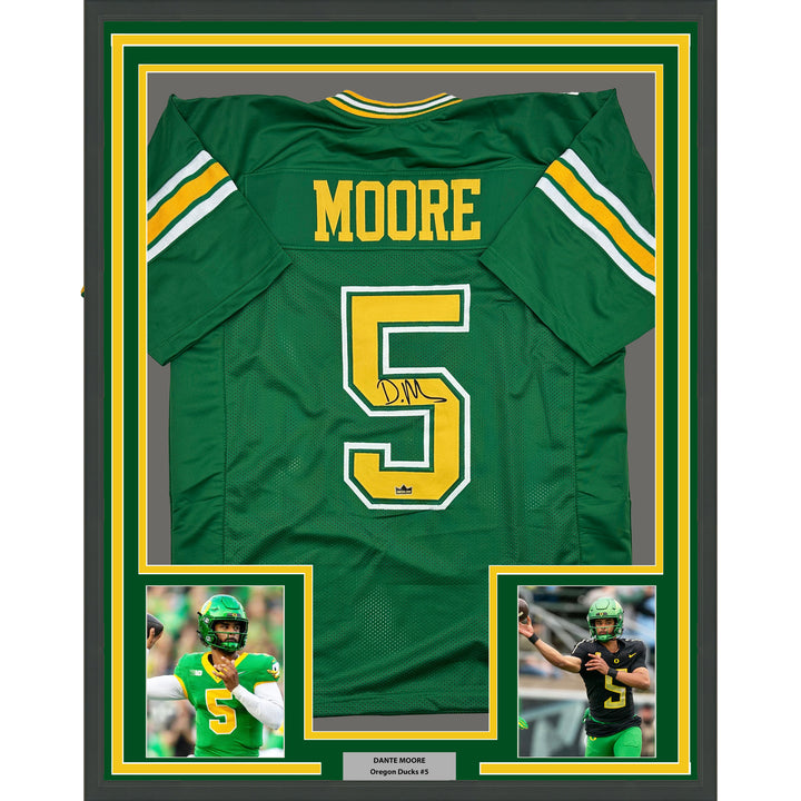 Framed Facsimile Autographed Dante Moore 35x39 Reprint Laser Auto College Jersey