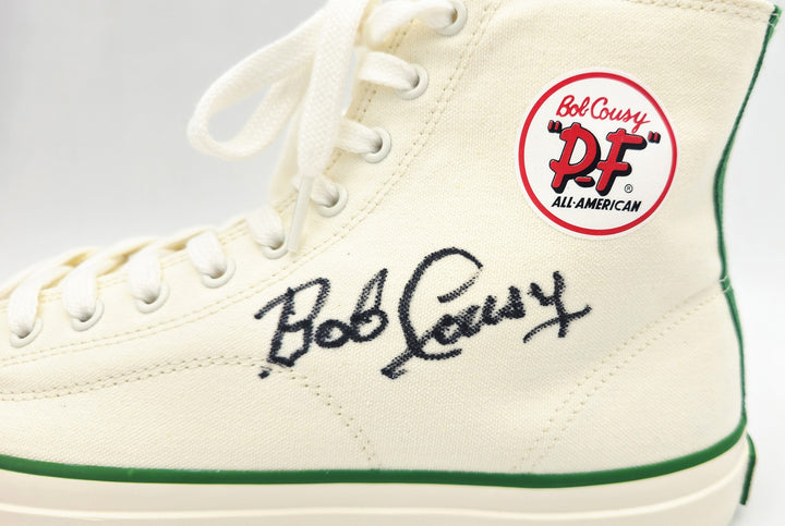 Bob Cousy Auto White PF Flyers All-American HI Cousy Shoes Celtics Sz 12 Beckett