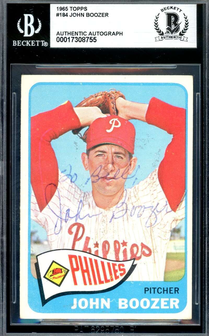 John Boozer Beckett BAS Signed 1965 Topps Autograph