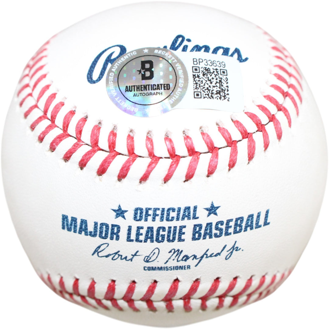 Nolan Ryan Autographed/Signed Texas Rangers OML Baseball Beckett 51245