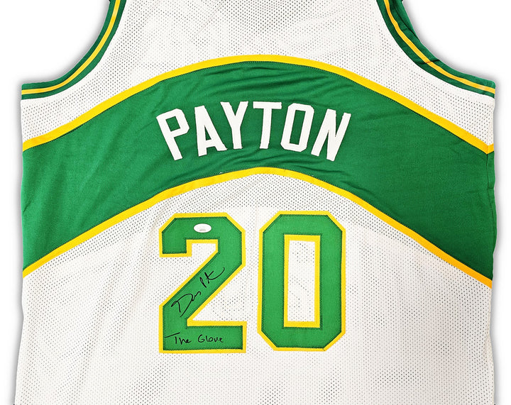 Seattle Supersonics Gary Payton Autographed Signed White Jersey "The Glove" JSA