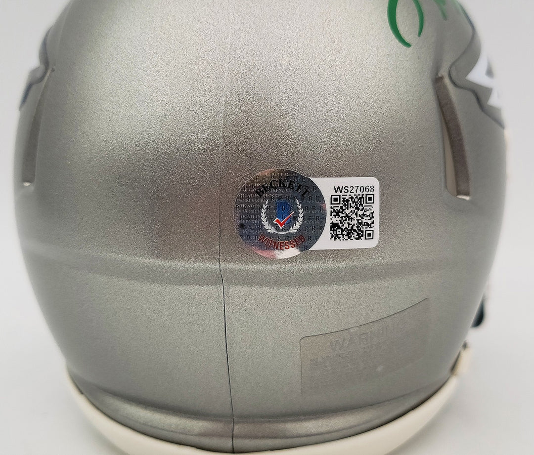Herschel Walker Autographed Signed Eagles Flash Silver Speed Mini Helmet Beckett
