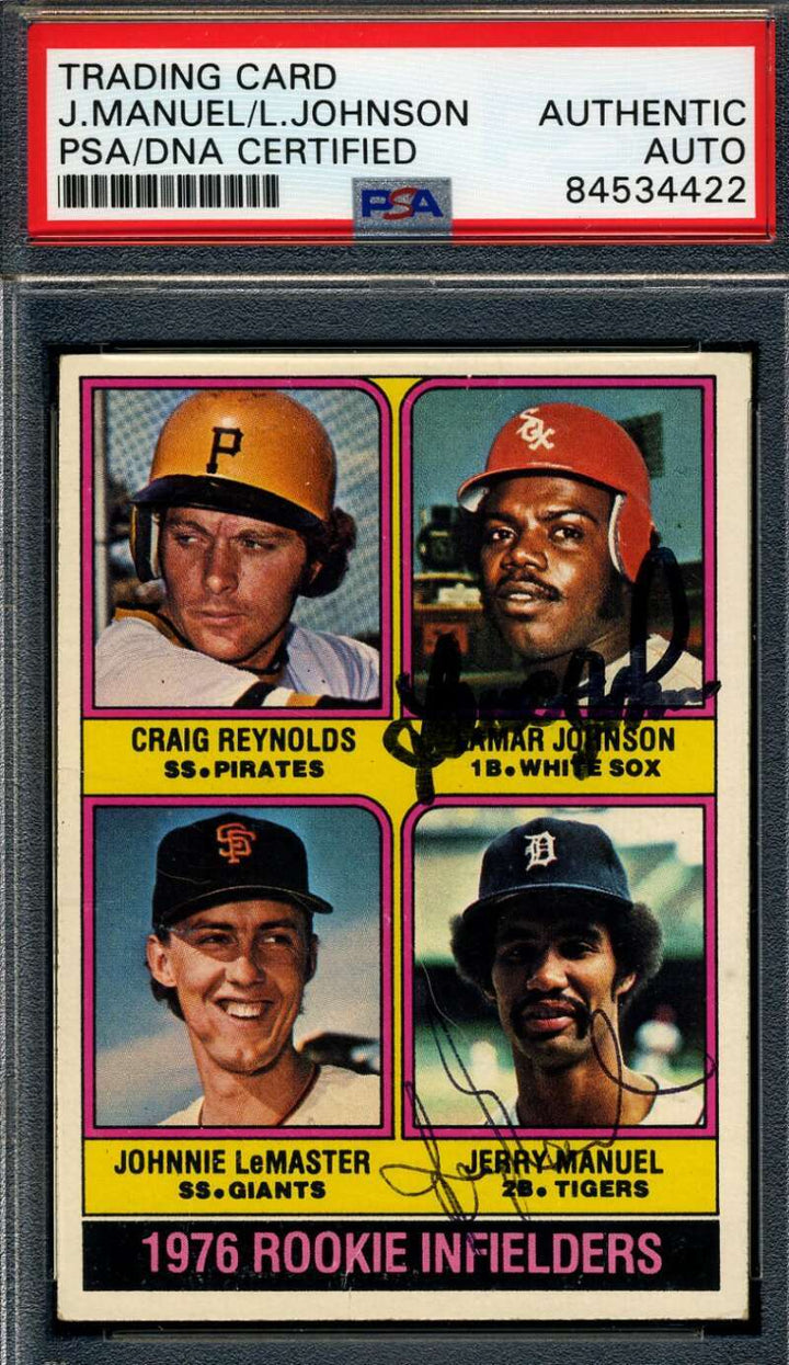 Johnson Manuel PSA DNA Coa Signed 1976 Topps Autograph
