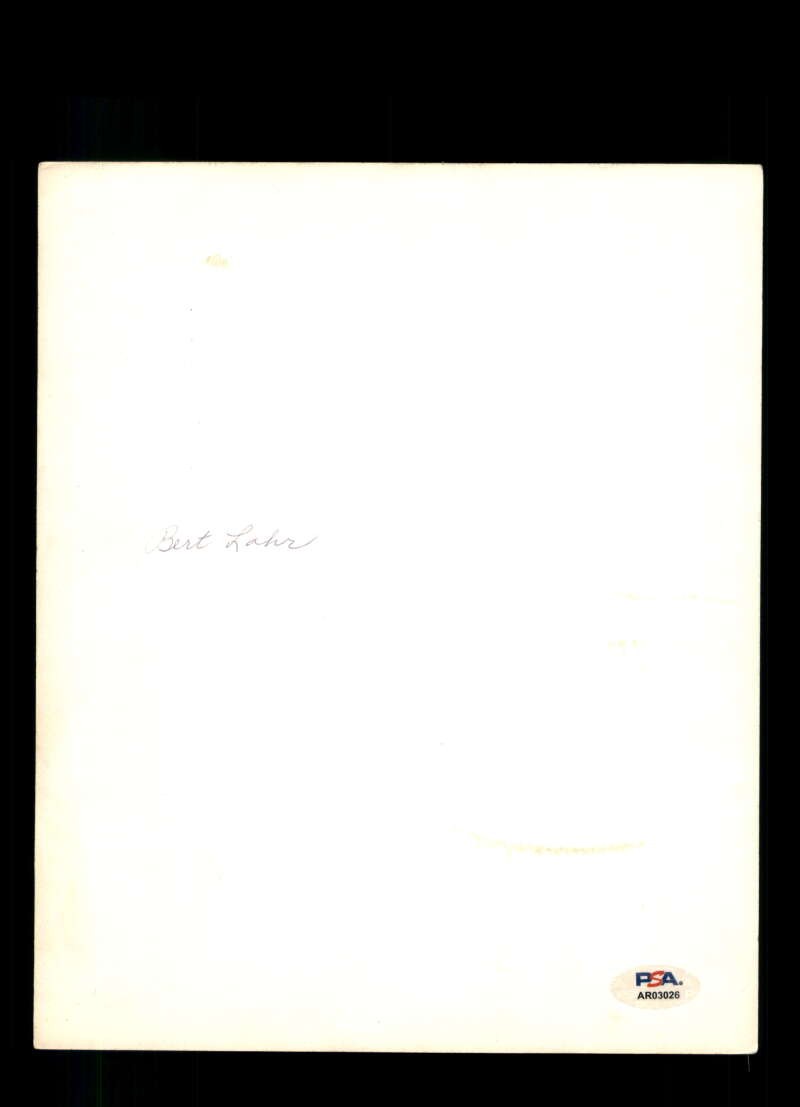 Bert Lahr PSA DNA Coa Signed 8x10 Photo Lion Wizard Of Oz Autograph