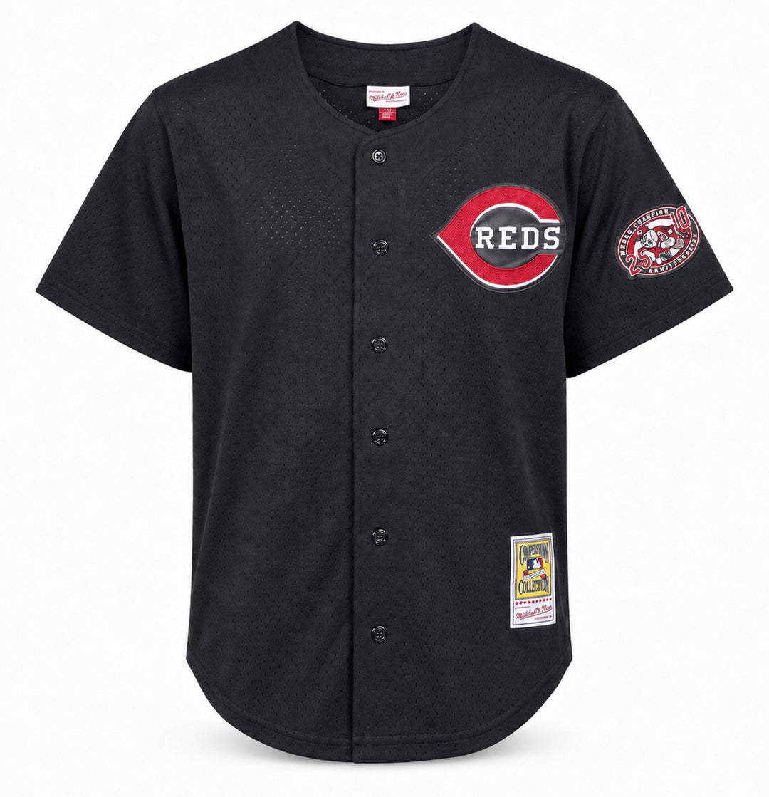 Cincinnati Reds Ken Griffey Jr. Signed Black Mitchell & Ness BP Jersey Size 48