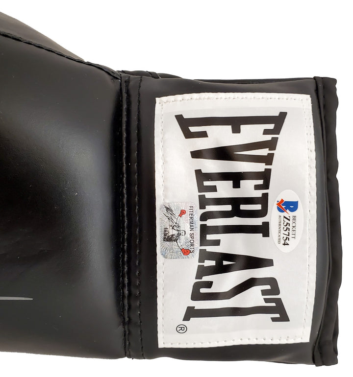 Mike Tyson Signed Black Everlast Glove LH Signed In Silver Beckett