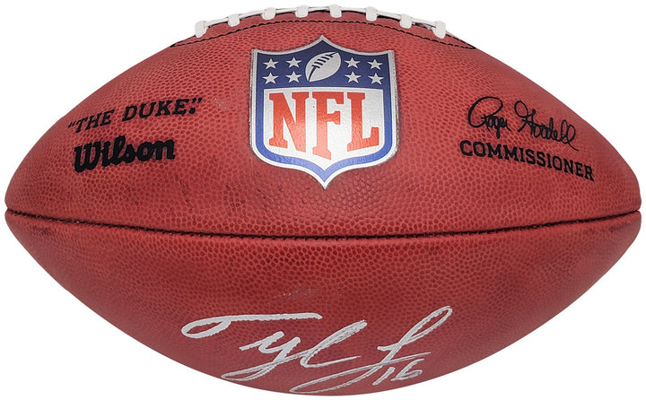 Tyler Lockett Auto Official NFL Leather Colored Shield Football Seahawks