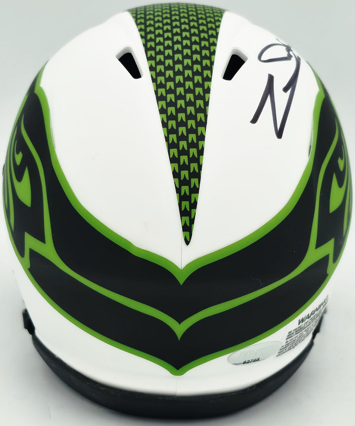 Zach Charbonnet Signed Seahawks Lunar Eclipse White Speed Mini Helmet MCS Holo
