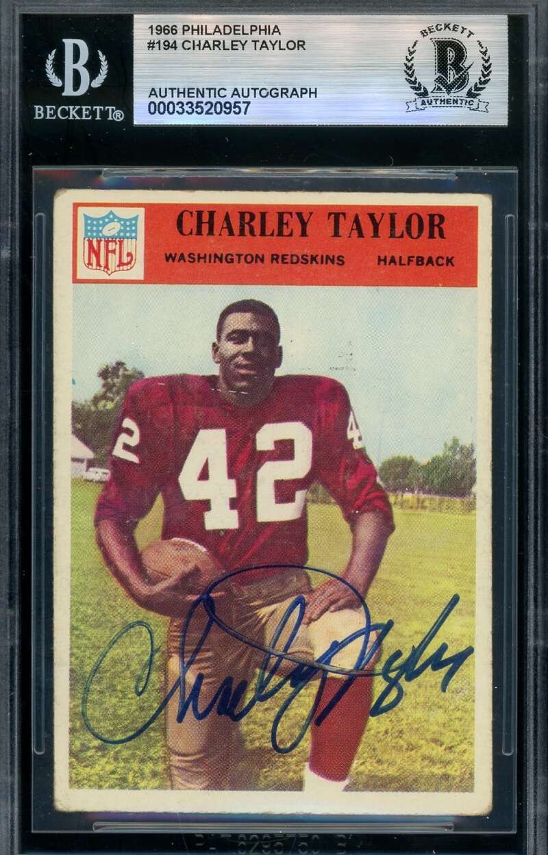 Charley Taylor Beckett BAS Signed 1966 Philadelphia Autograph